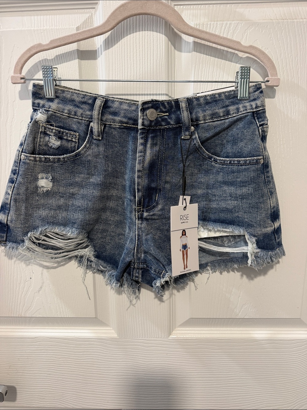 Rise Supply Co. Denim Distressed Blue Women's Cutoff Shorts